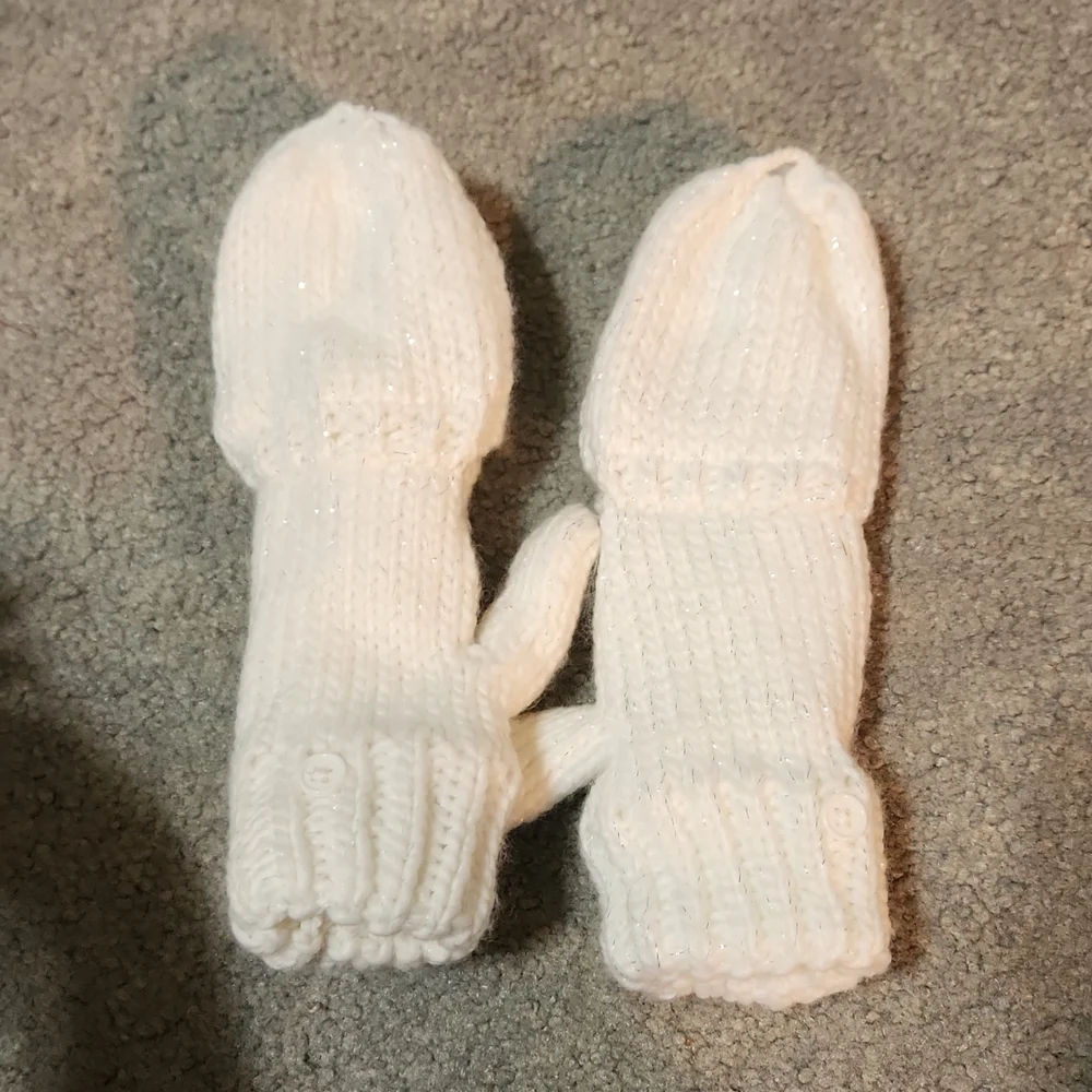 White sequins Unicorn Flip Texting mittens lg/ xl 8+ childrens place